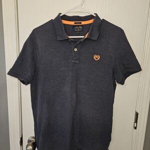Alcott Men's Blue Polo with Orange Crest
